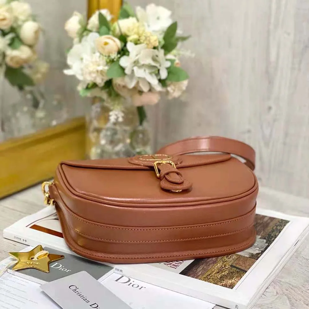 Dior Medium Dior Bobby Bag Dark Tan Box Calfskin for Women