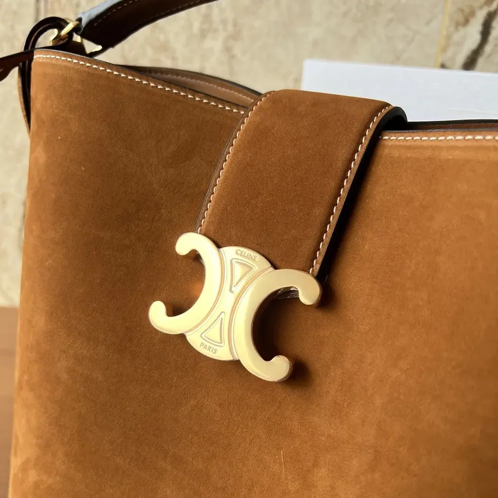 Celine Medium Louise Bag In Suede Calfskin for Women in Brown Celine Medium Louise Bag In Suede Calfskin for Women in Brown