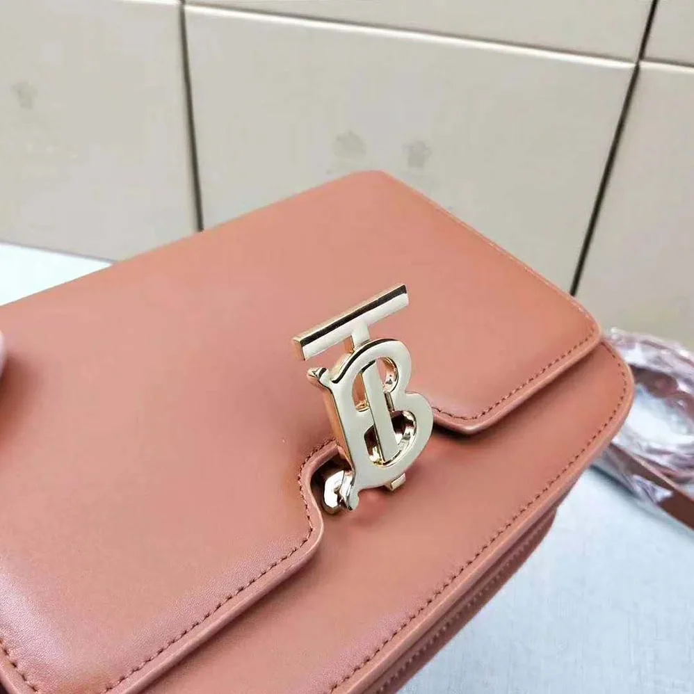 Burberry Small Leather TB Bag for Women in Brown