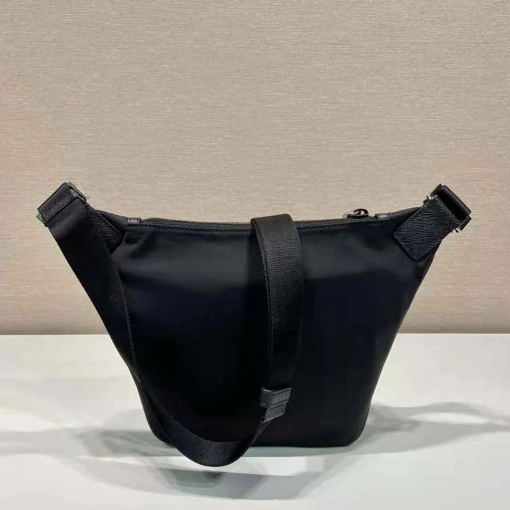 Prada Re-Nylon and Saffiano Leather Shoulder Bag for Men in Black