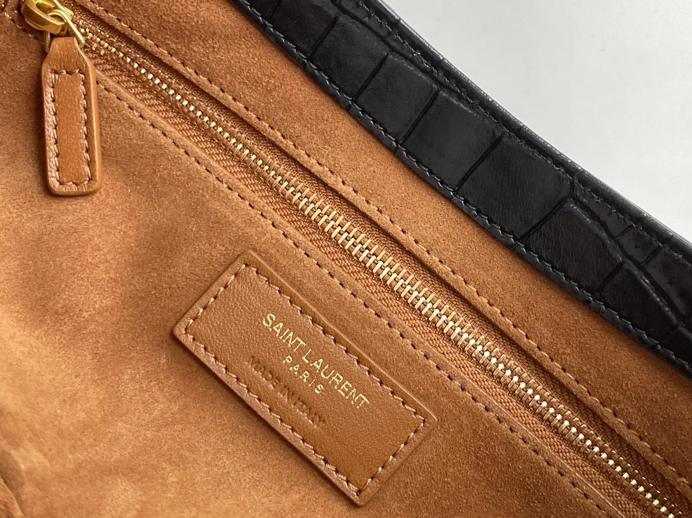 Saint Laurent LE 5 À 7 Hobo Bag Black In Embossed Material in YSL Saint Laurent LE 5 À 7 Hobo Bag Black In Embossed Material in YSL