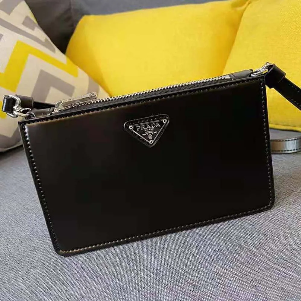 Prada Brushed Leather Mini-Bag for Women in Black
