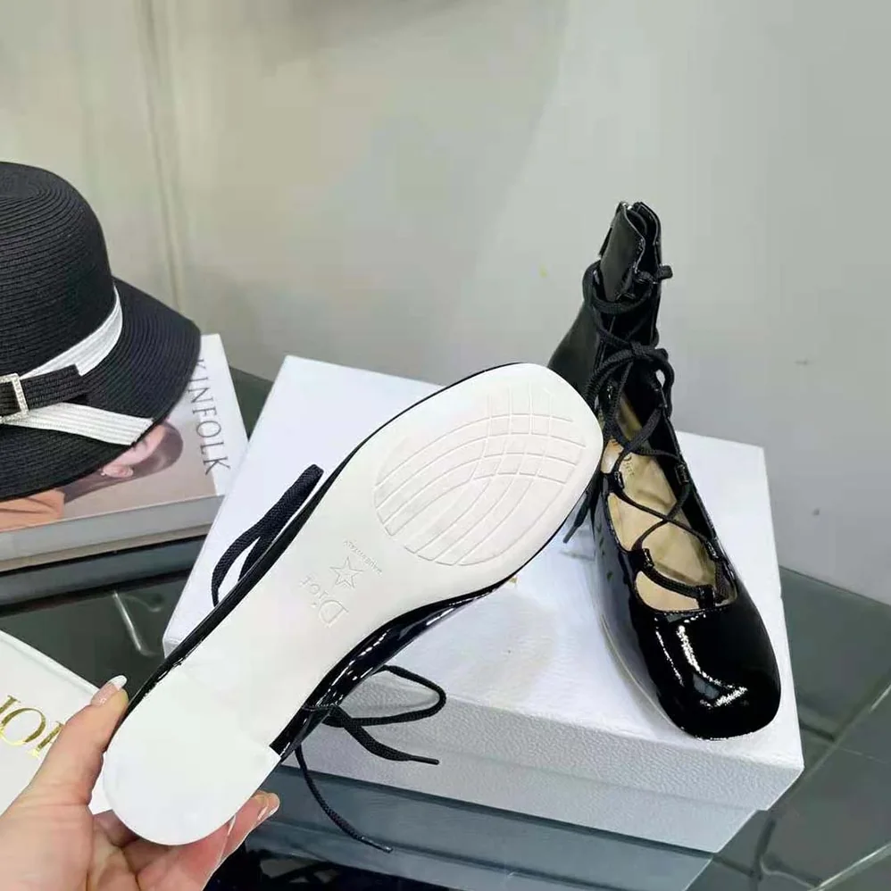 Dior Arty Lace-up Ankle Boot Black Patent Calfskin for Women Dior Arty Lace-up Ankle Boot Black Patent Calfskin for Women