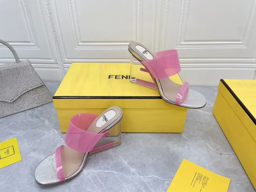 Fendi First Pink Transparent High in Heeled Sandals