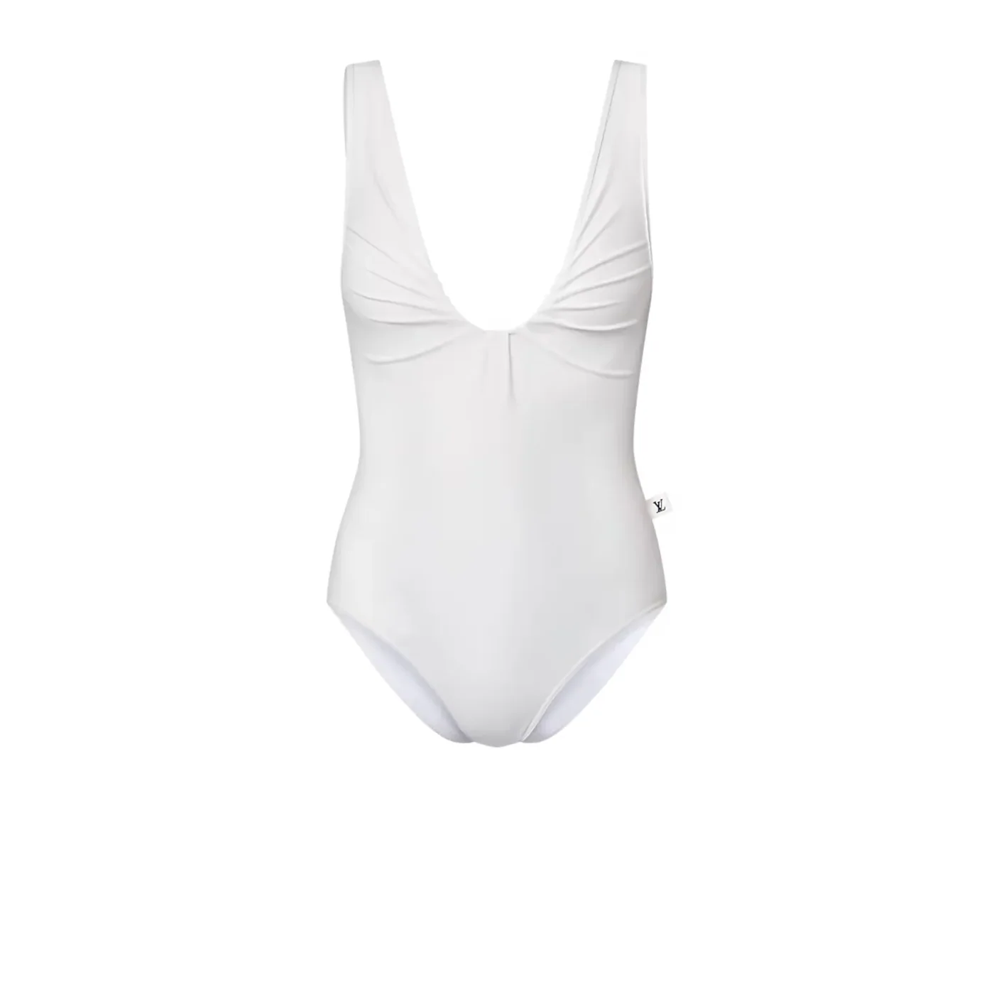 Louis Vuitton Gathered One-Piece Swimsuit White 1AFTDB
