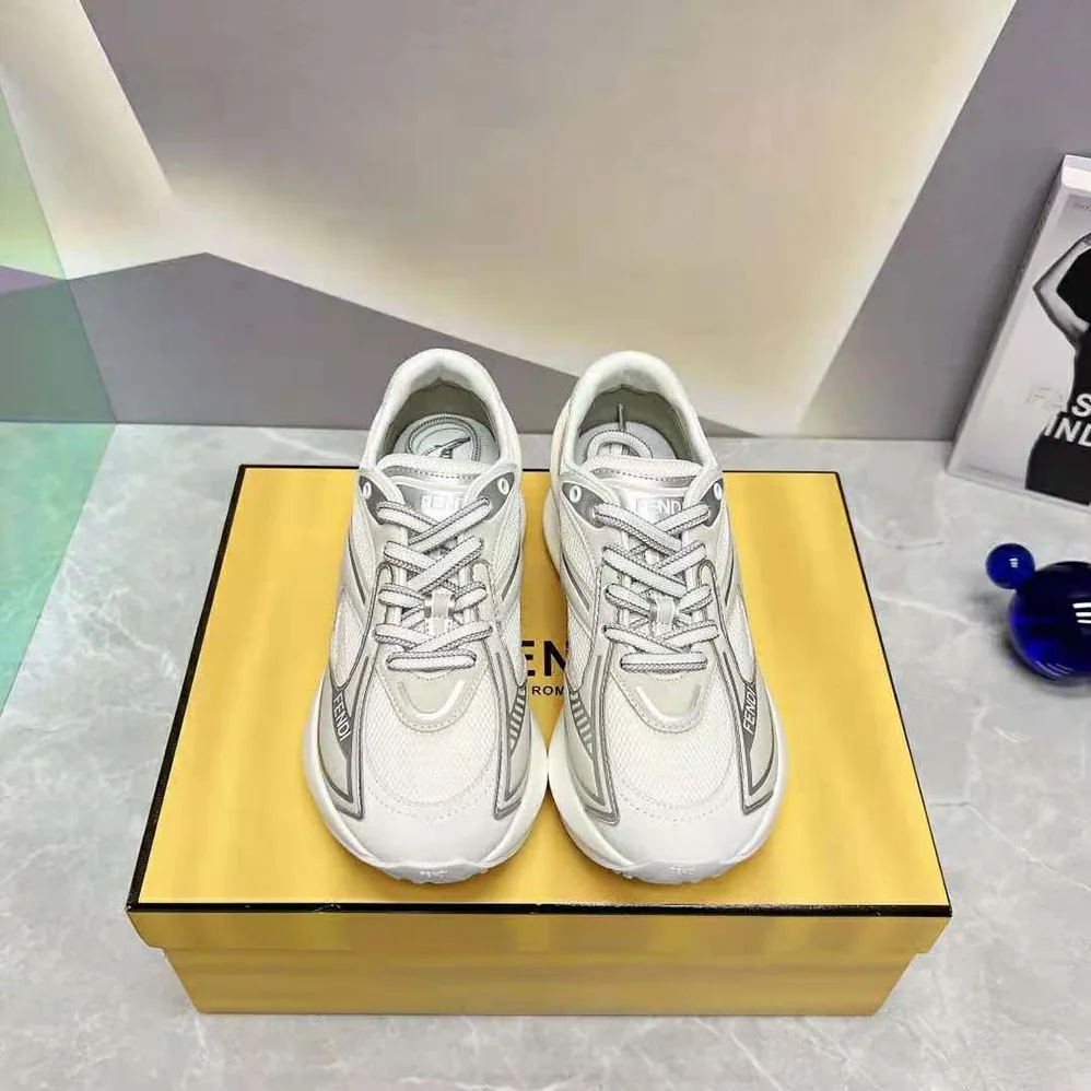 Fendi First 1 White Fabric Running Shoes for Women