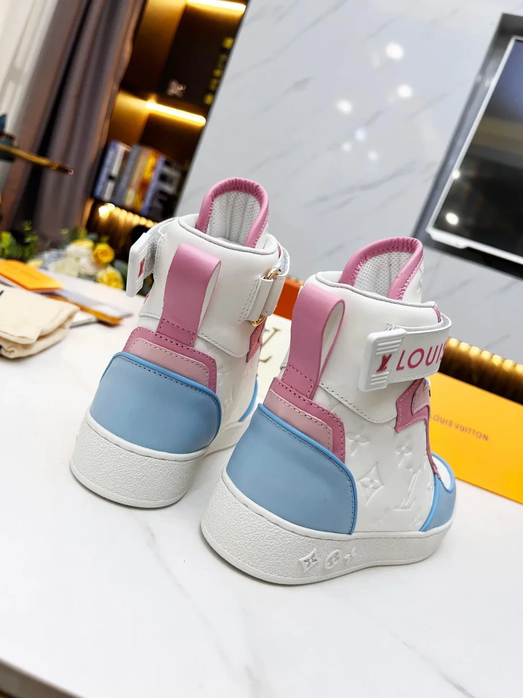 Louis Vuitton Boombox Sneaker Boots Pink for Women Louis Vuitton Boombox Sneaker Boots Pink for Women