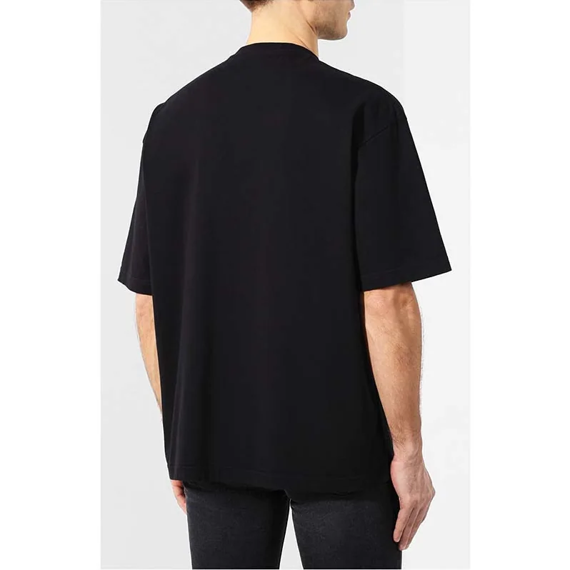 Balenciaga Oversized BB T-Shirt in Printed Light Jersey for Men in Black
