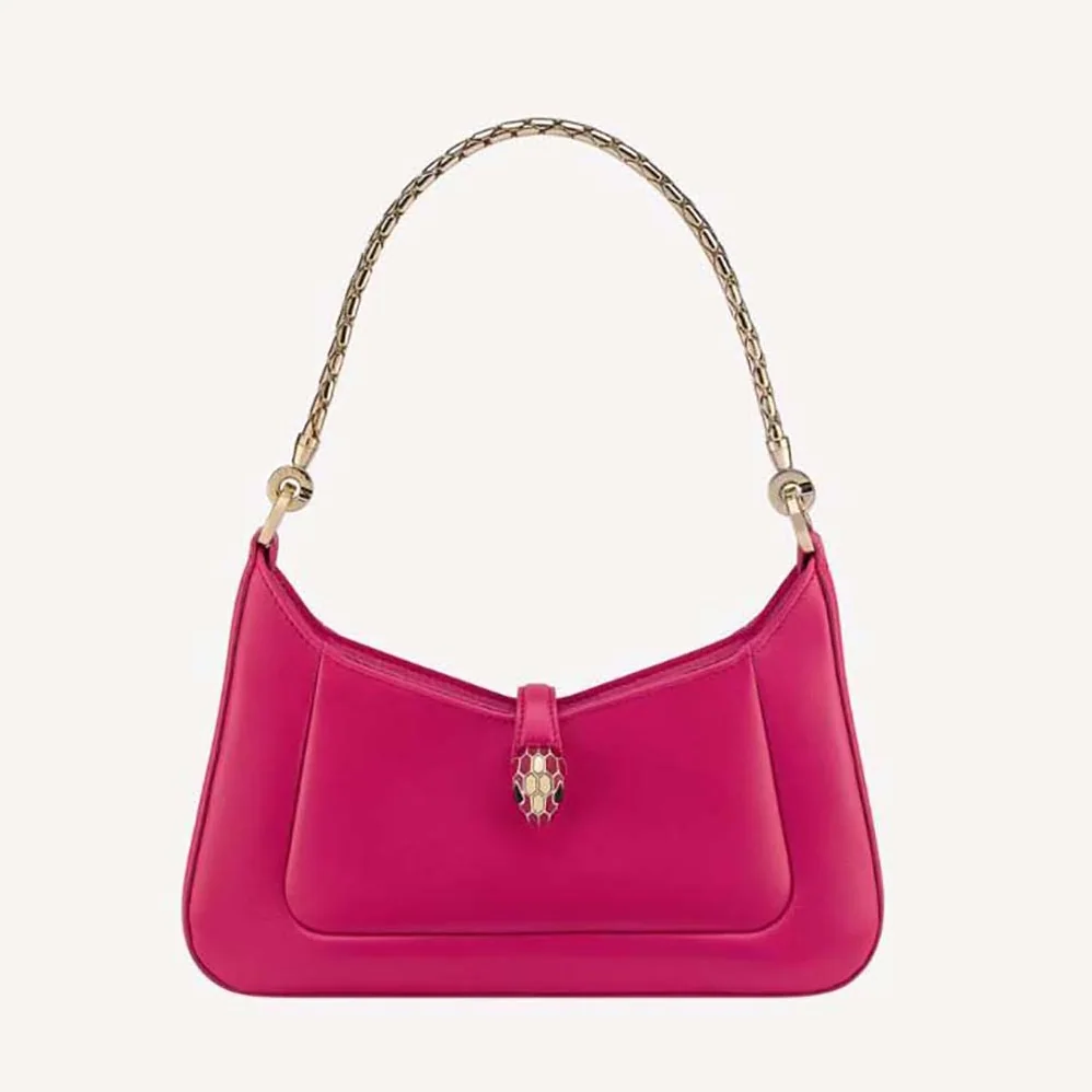 Bvlgari Serpenti Baia Small Shoulder Bag in Calf Leather for Women in Pink Bvlgari Serpenti Baia Small Shoulder Bag in Calf Leather for Women in Pink