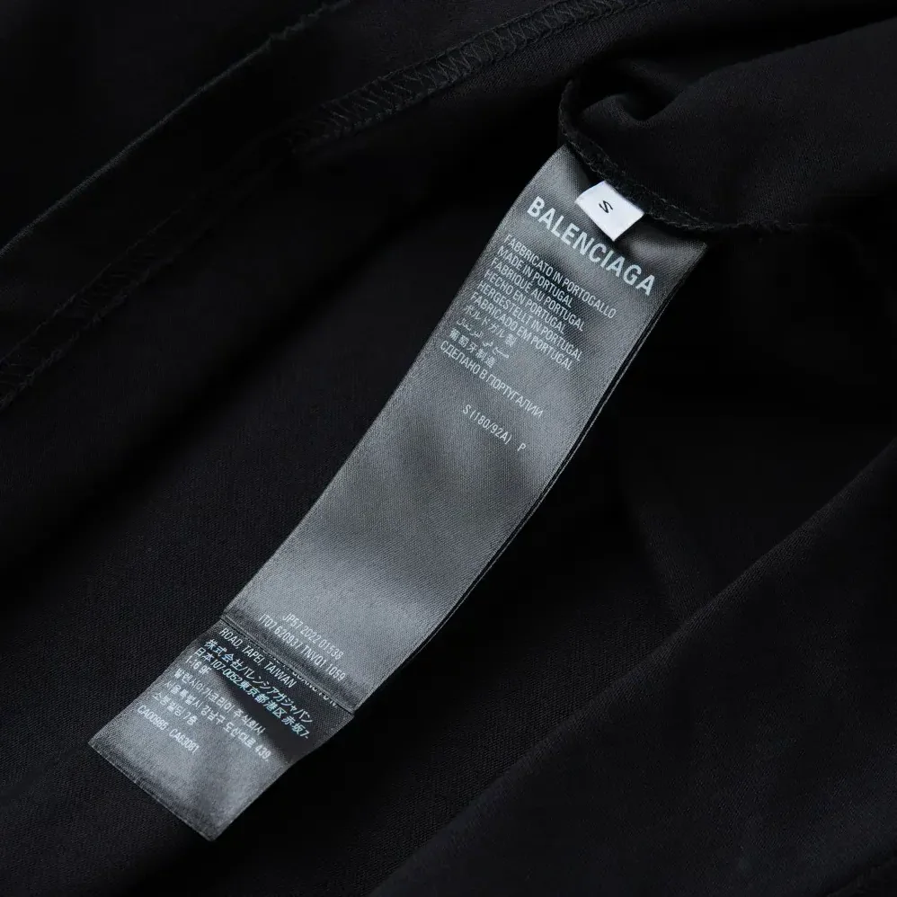Balenciaga Lo_ve T-Shirt Medium Fit Black and Dark Grey Vintage Jersey for Men