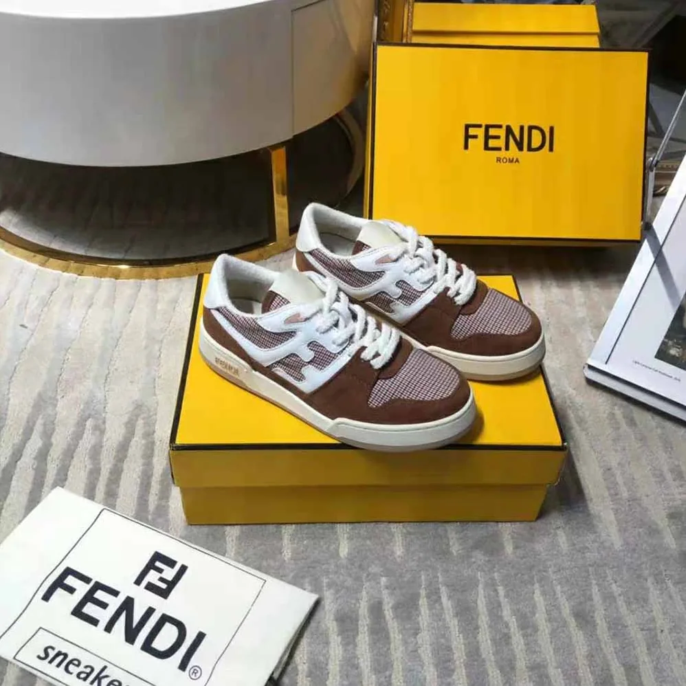 Fendi Fendi Match Brown Suede Low for Women in Tops Fendi Fendi Match Brown Suede Low for Women in Tops