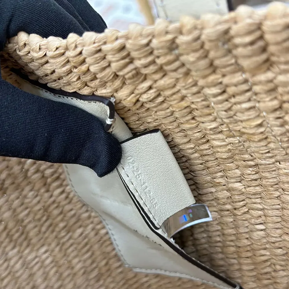 Chloe Large Horse Medal basket bag in Natural Fibers for Women in White Chloe Large Horse Medal basket bag in Natural Fibers for Women in White