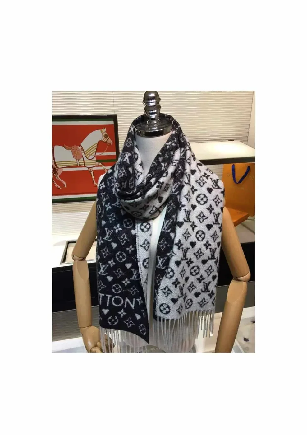 Louis Vuitton Game On Scarf Black Louis Vuitton Game On Scarf Black