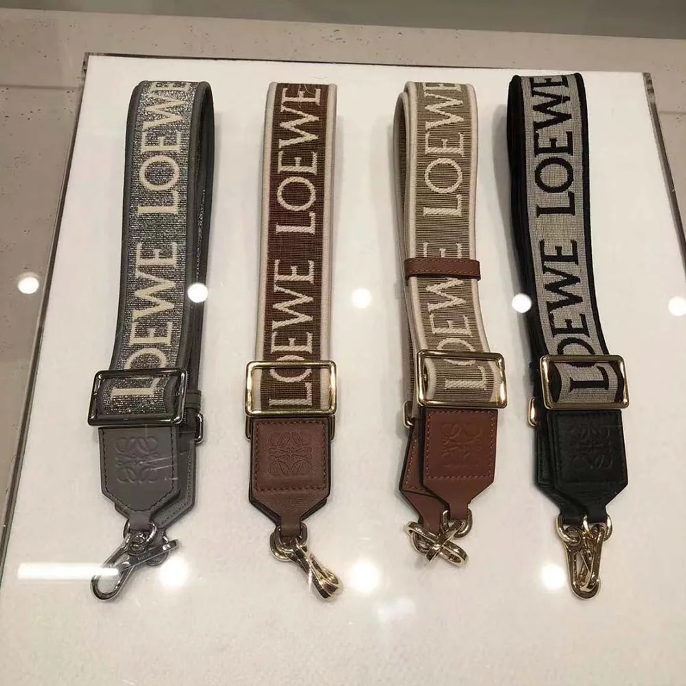 Loewe Anagram Strap in Jacquard and Calfskin for Women in Tan Loewe Anagram Strap in Jacquard and Calfskin for Women in Tan