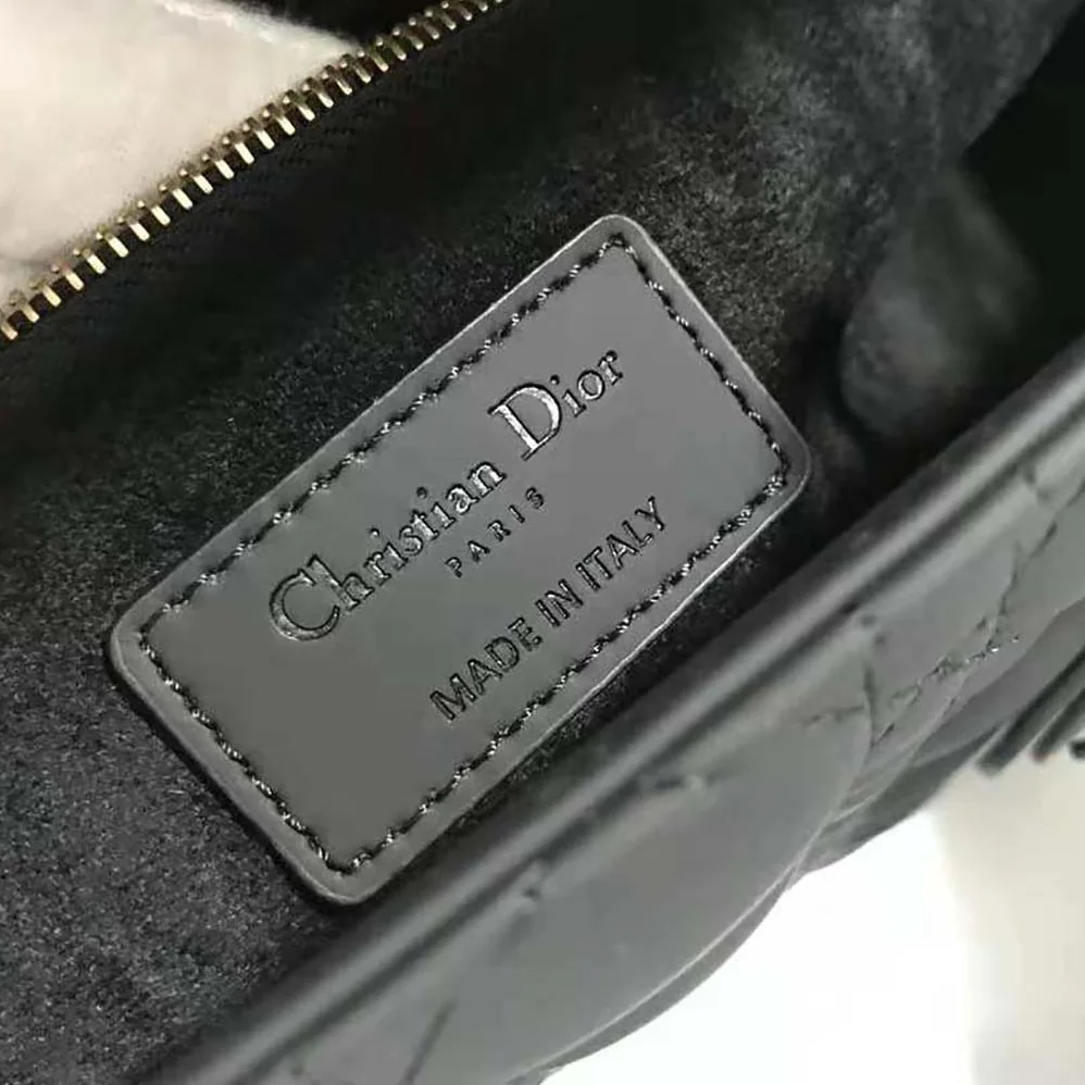 Dior Large Lady Dior Bag Black Ultramatte Cannage Calfskin for Women