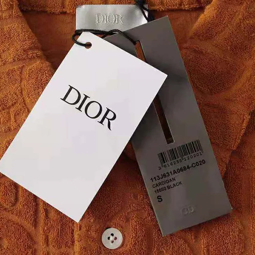 Dior Oversized Dior Oblique Polo Shirt Orange Terry Cotton Jacquard for Men