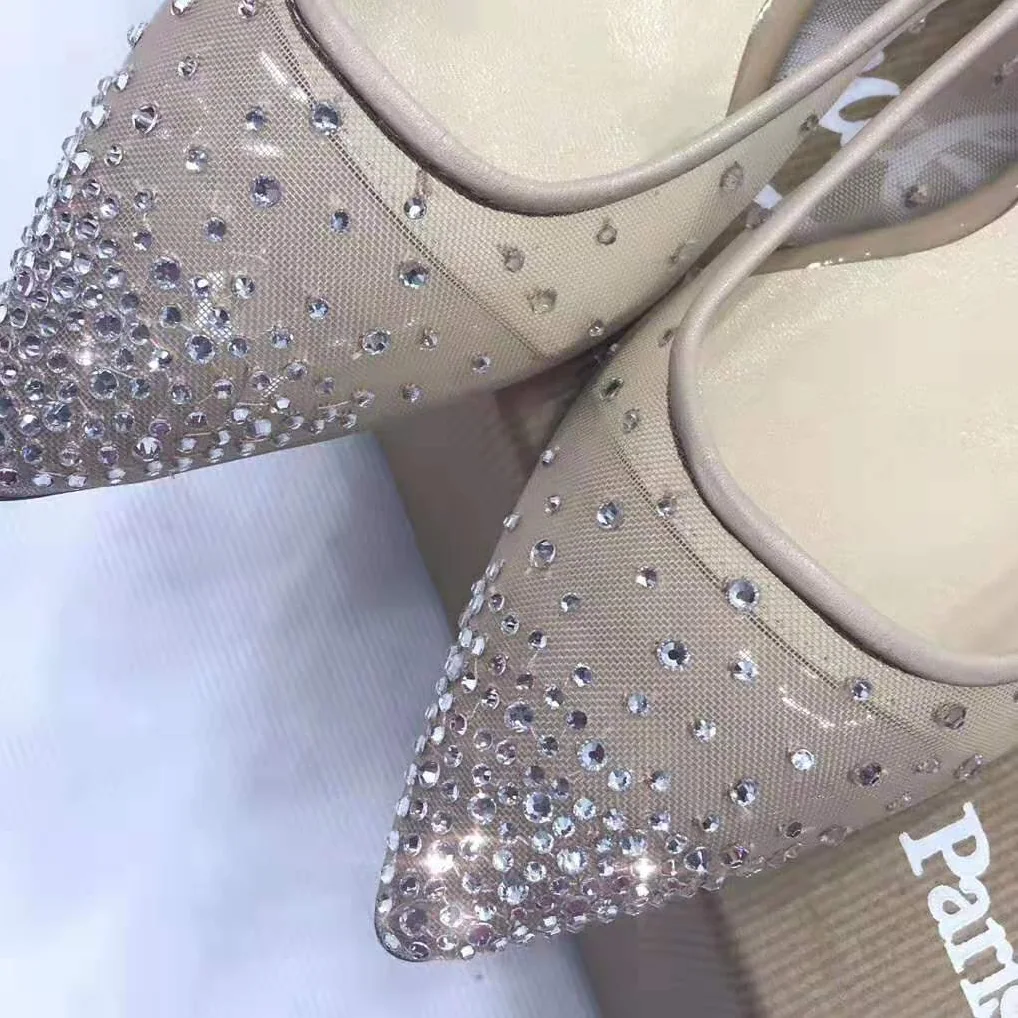 Christian Louboutin Follies Strass Ballet Flat for Women in Sandy Christian Louboutin Follies Strass Ballet Flat for Women in Sandy