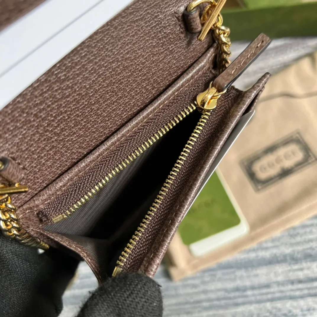 Ophidia GG Card Case Wallet Supreme Canvas Beige /