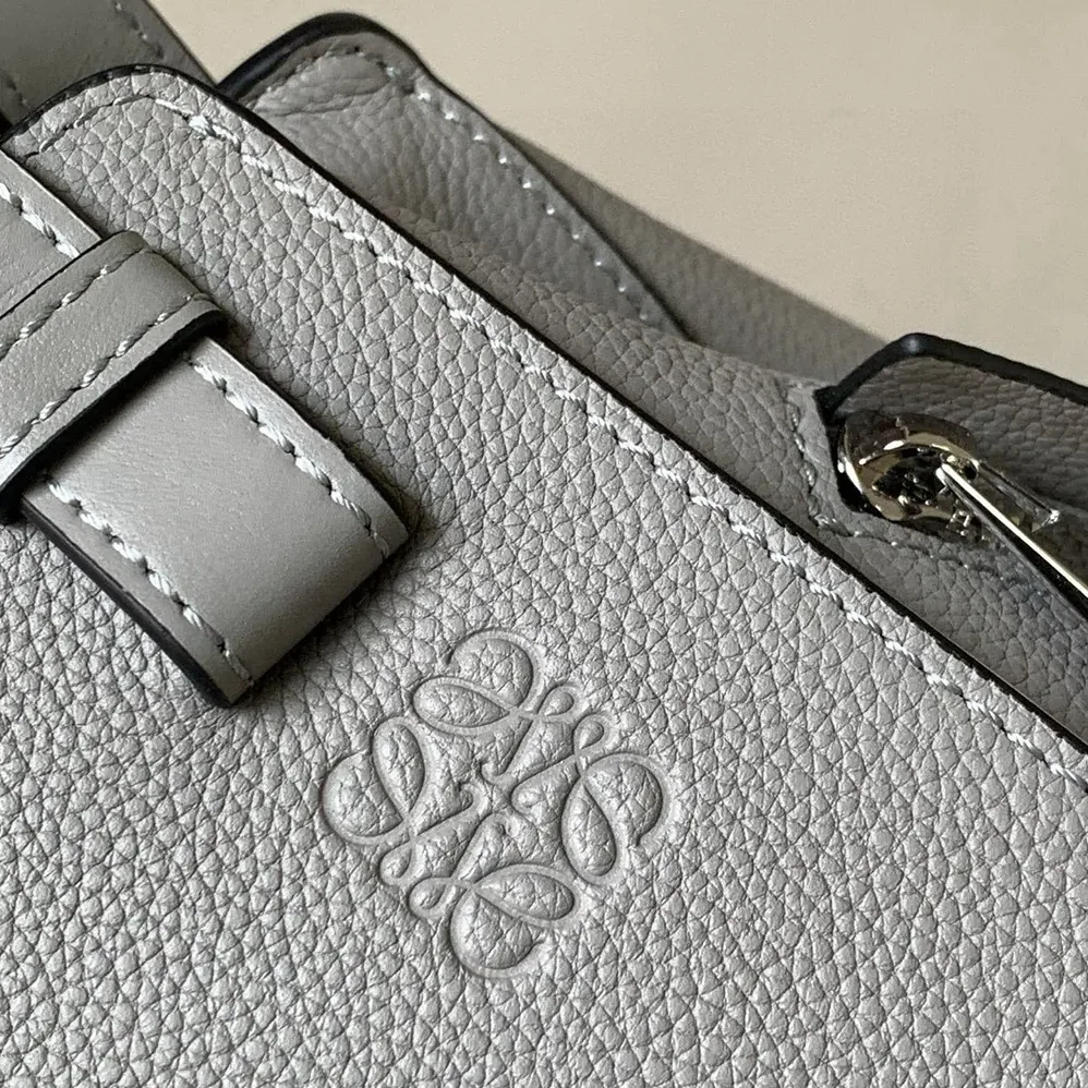 Loewe Compact Hammock Bag in Soft Grained Calfskin for Unisex in Silver