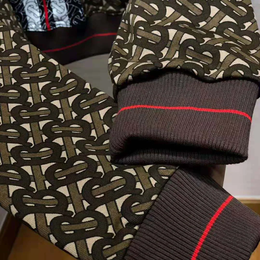 Burberry Monogram Stripe Print Cotton Oversized Hoodie for Men in Brown