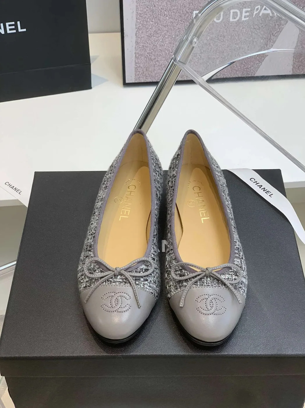 Chanel Ballet Flats Grey Chanel Ballet Flats Grey