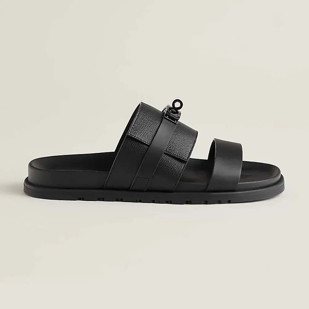 Hermes Jackson Sandal for Unisex in Black Hermes Jackson Sandal for Unisex in Black