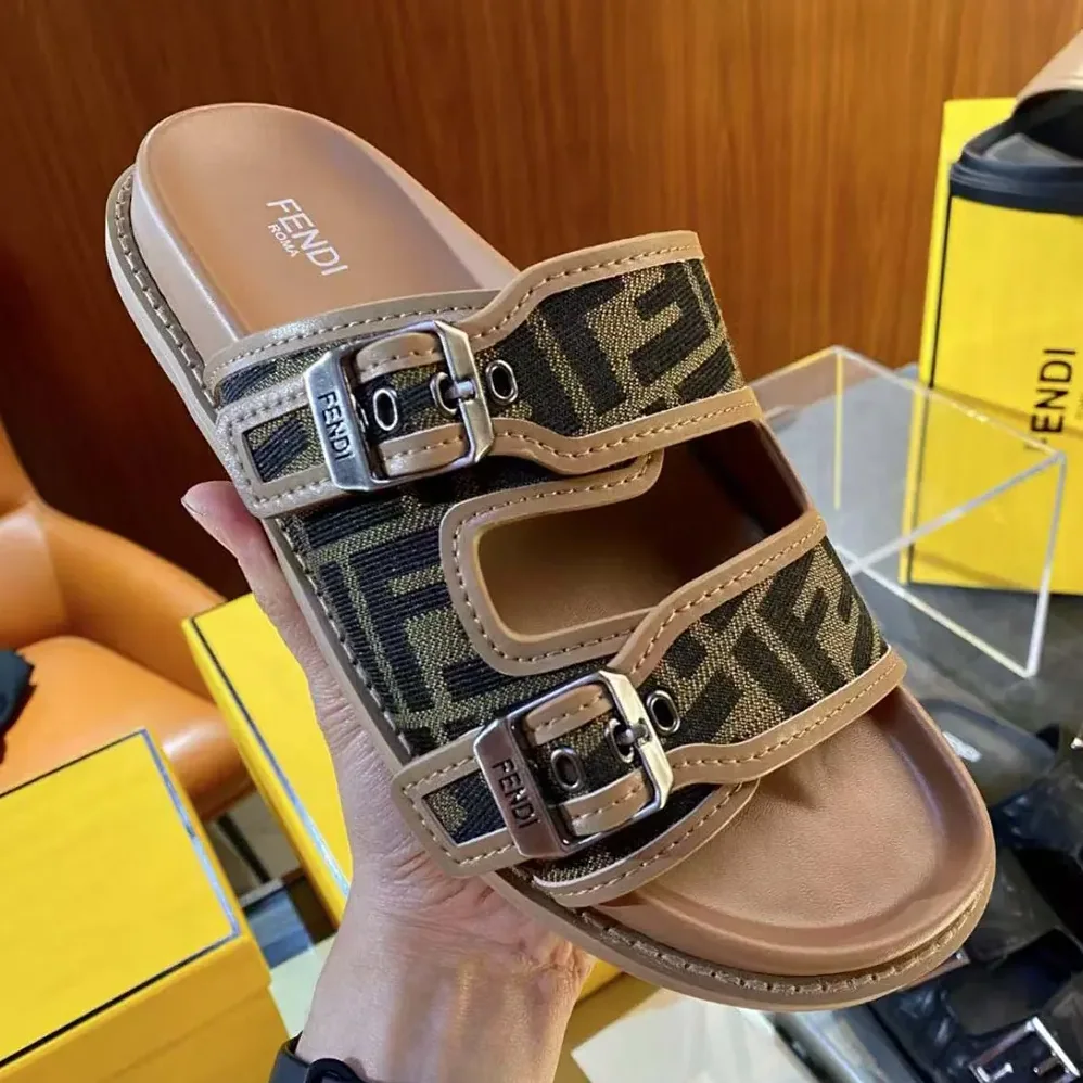 Fendi Feel Sandals FF Jacquard Fabric Sandals for Unisex Fendi Feel Sandals FF Jacquard Fabric Sandals for Unisex