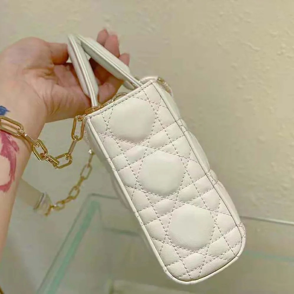Dior Lady D-Joy Bag Latte Cannage Lambskin for Women