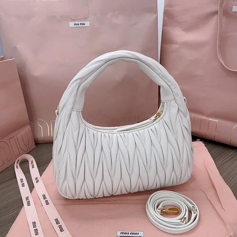 Miu Miu Wander Matelassé Nappa Leather Hobo Bag for Women