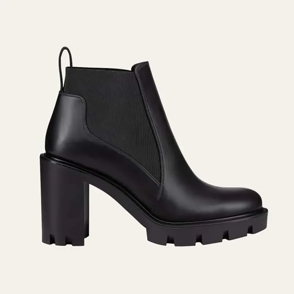 Christian Louboutin Marchacroche Leather Red Sole Chelsea Booties for Women Christian Louboutin Marchacroche Leather Red Sole Chelsea Booties for Women