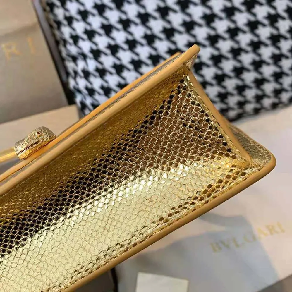 Bvlgari Serpenti Forever Shoulder Bag in Karung Leather for Women in Gold Bvlgari Serpenti Forever Shoulder Bag in Karung Leather for Women in Gold