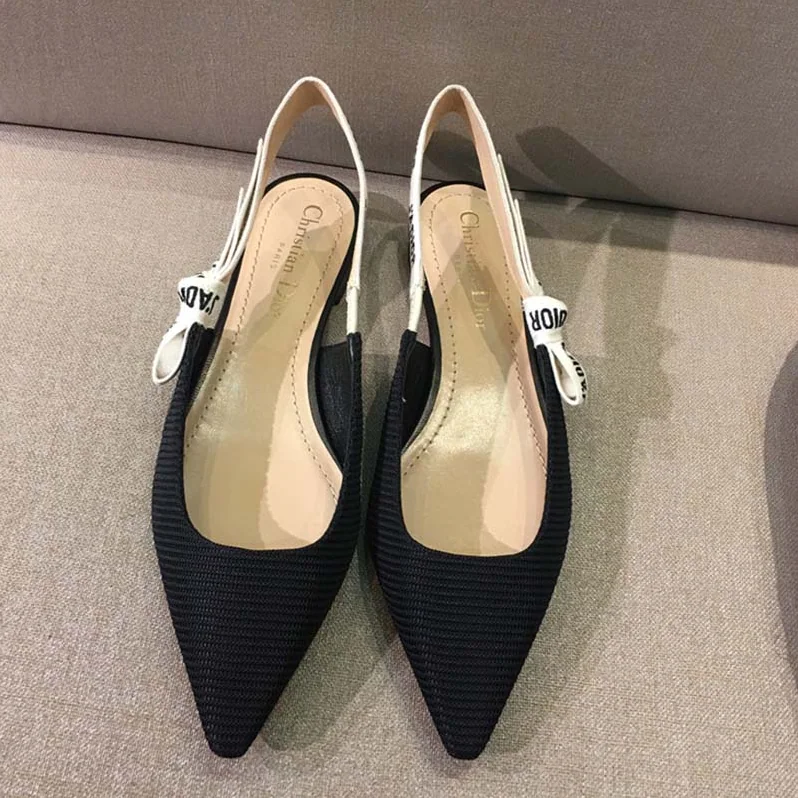 Dior Ballerina Technical Canvas J'Adior Ribbon 1cm Shoes Black for Women Dior Ballerina Technical Canvas J'Adior Ribbon 1cm Shoes Black for Women