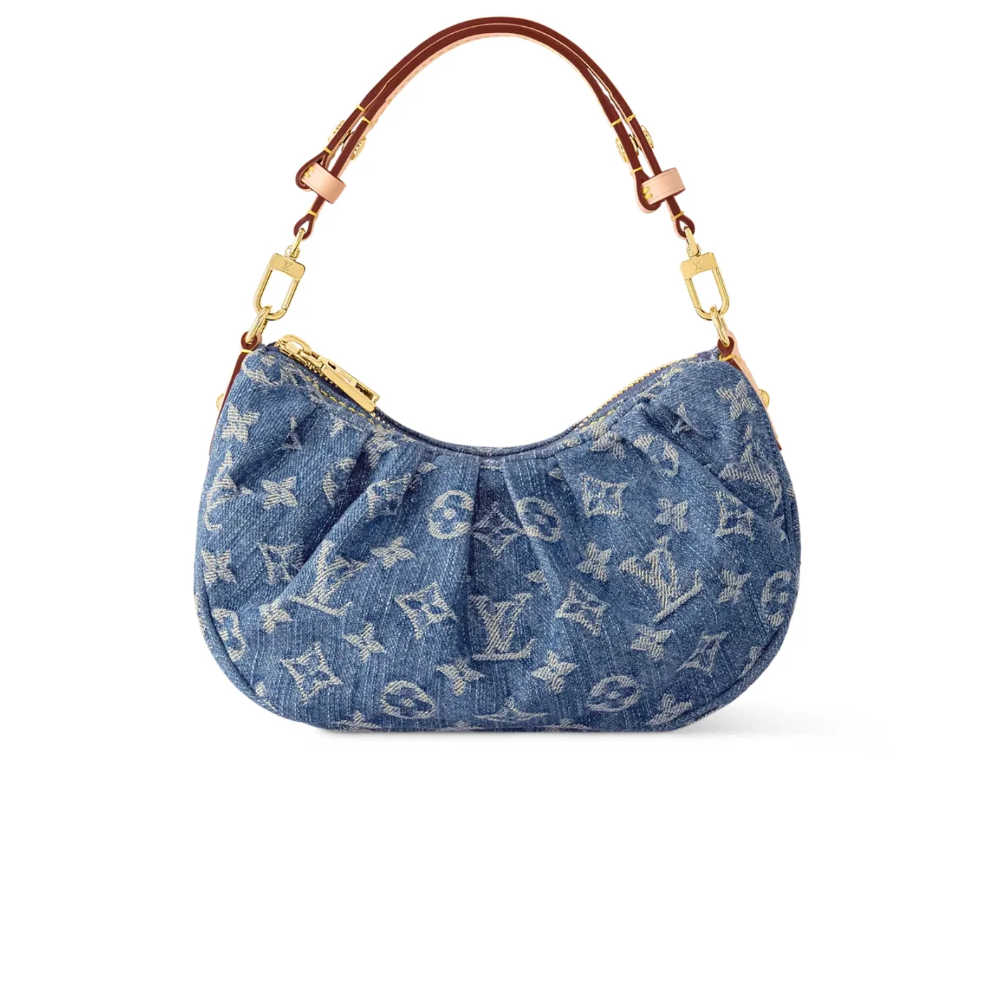 Louis Vuitton Pochette Valley Shoulder Bag in Denim Blue Gold Hardware