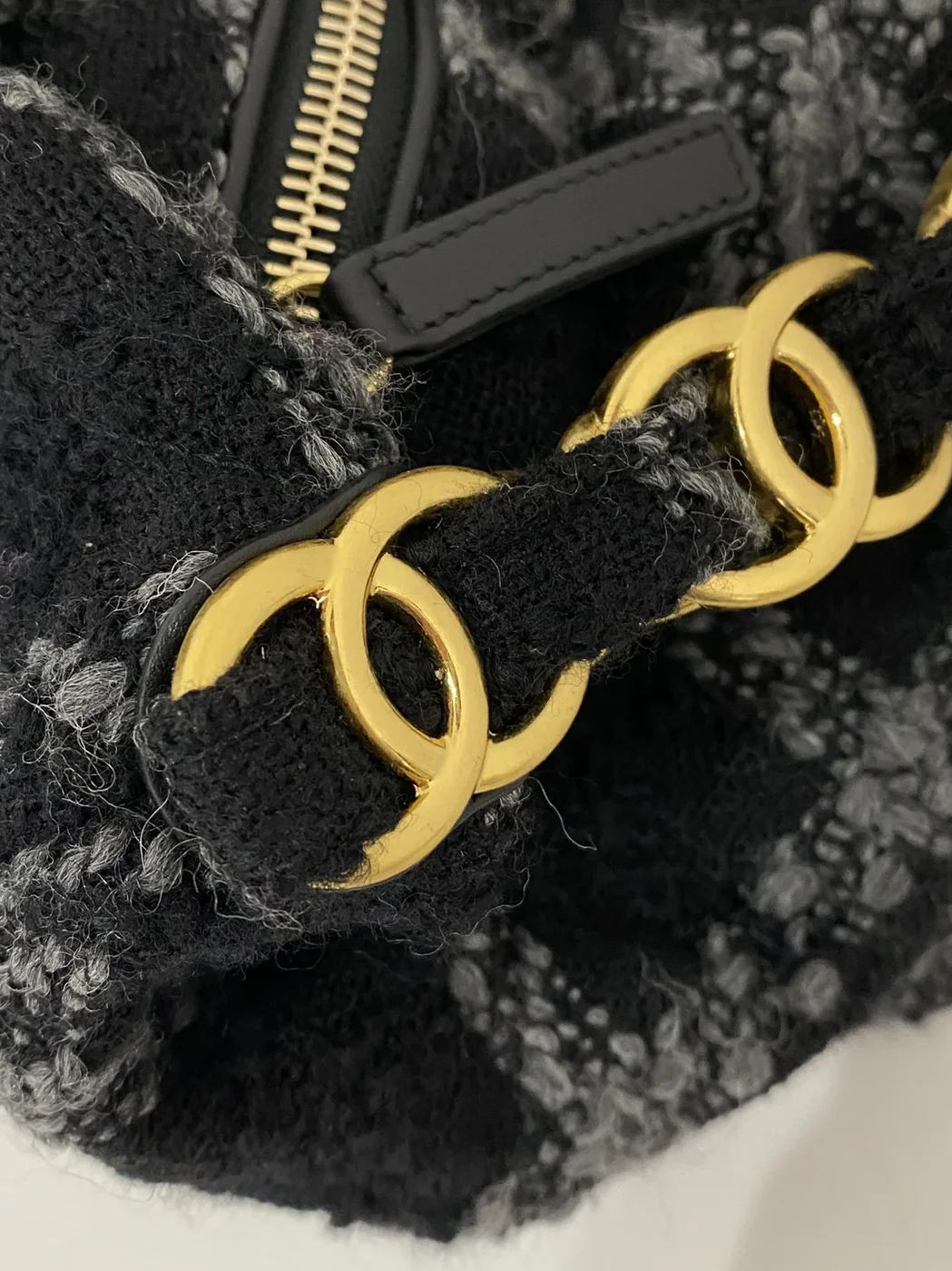 Chanel Maxi Hobo Bag in Black Gold Hardware