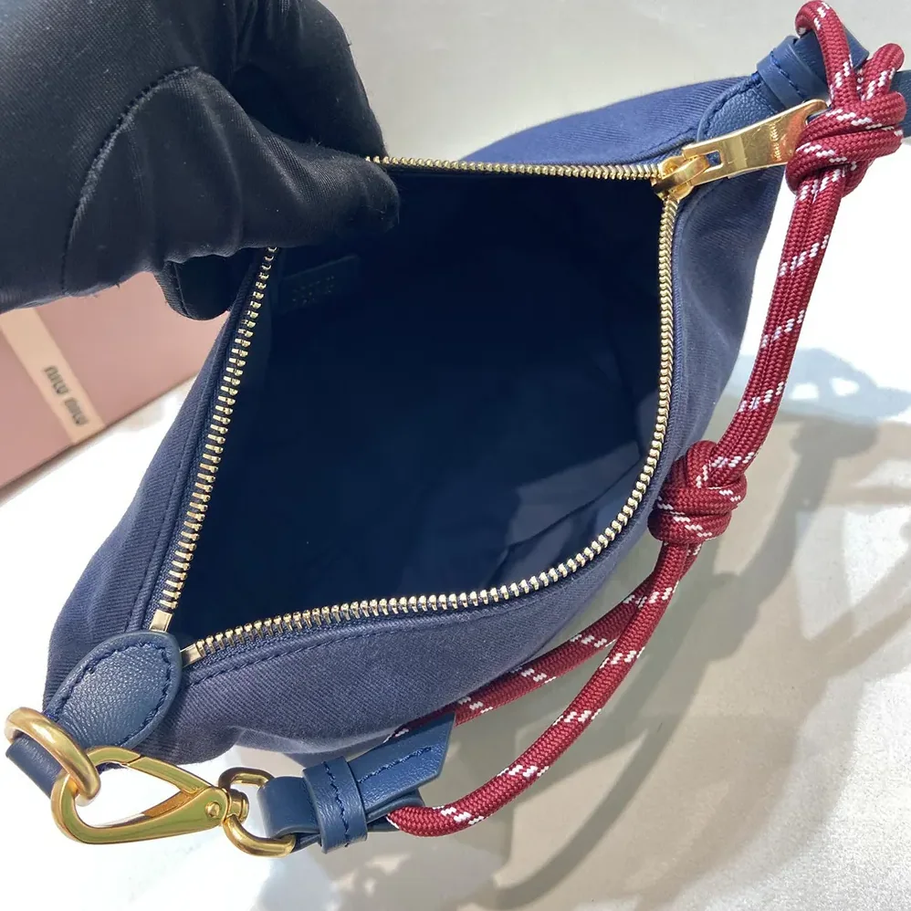 Miu Miu Gabardine Pouch for Women in Navy Miu Miu Gabardine Pouch for Women in Navy