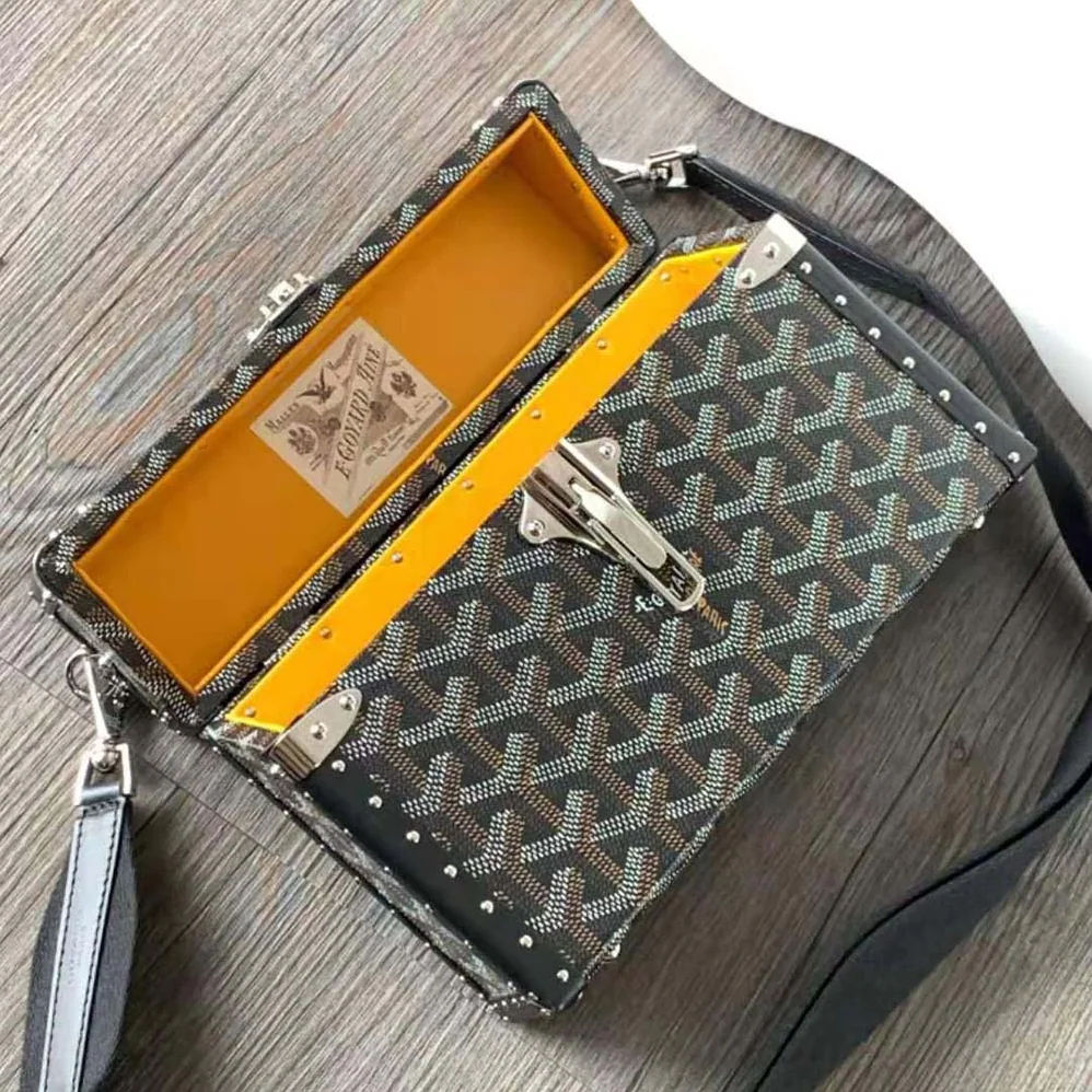 Goyard Cassette Trunk Bag in Goyardine Canvas & Clamecy Cowhide for Women in Black