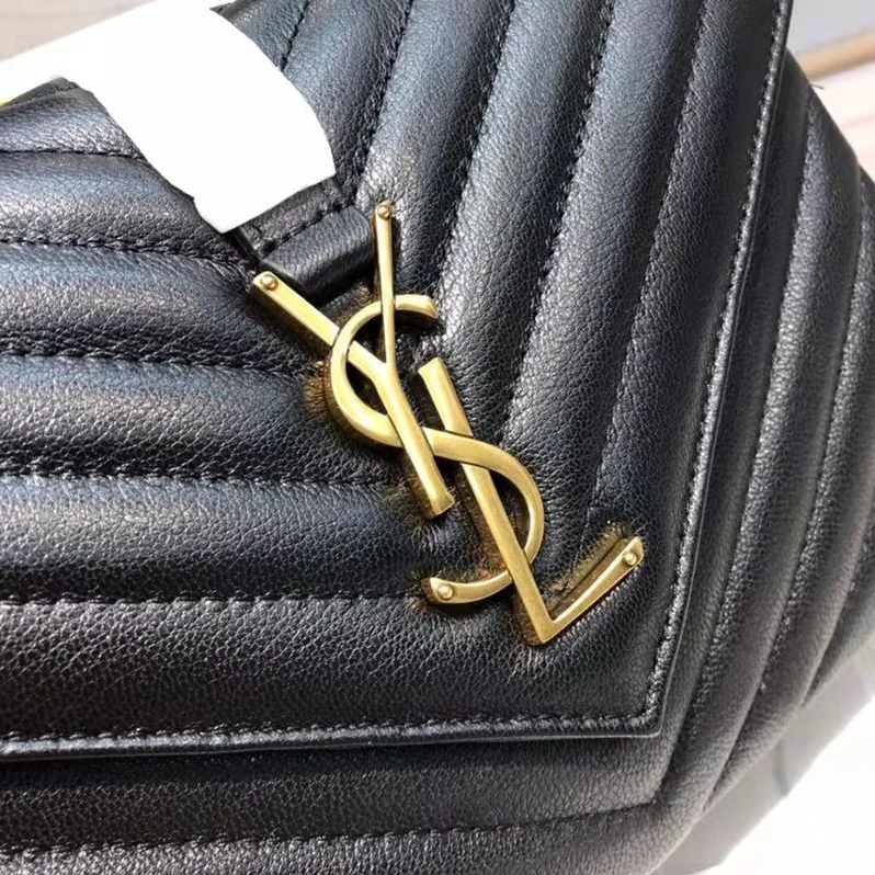 Saint Laurent YSL Classic Medium College Bag Matelasse Leather in Black