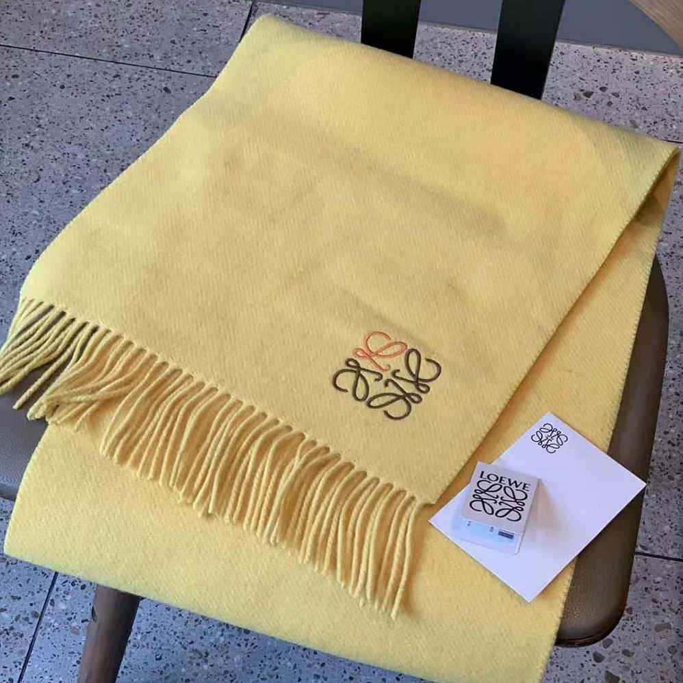 Loewe Anagram Scarf in Cashmere for Women in Yellow Loewe Anagram Scarf in Cashmere for Women in Yellow