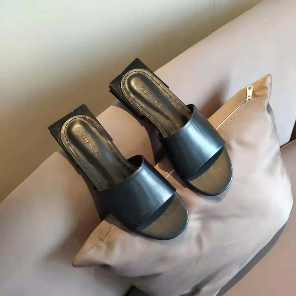 Balenciaga Box Mule in Black Shiny Smooth Sheepskin for Women