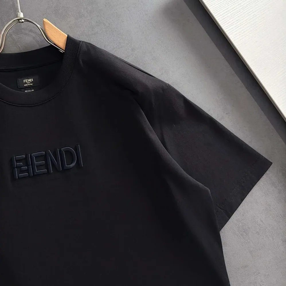 Fendi Black Cotton T for Men in shirt