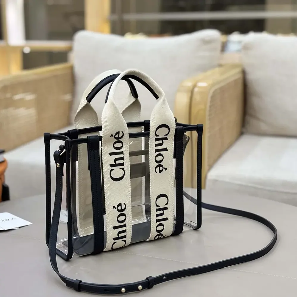 Chloe Small Woody Tote Bag In Jelly & Leather for Women in Black Chloe Small Woody Tote Bag In Jelly & Leather for Women in Black