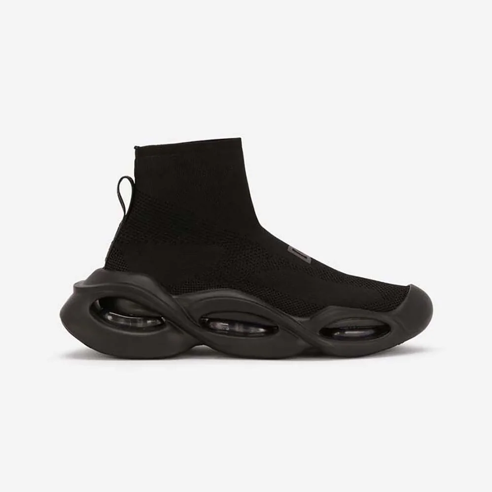 Dolce Gabbana D&G Stretch Mesh Wave Mid-Top Sneakers for Unisex in Black