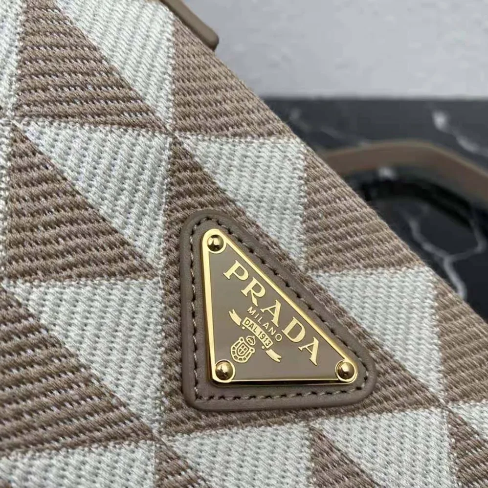 Prada Embroidered Fabric Mini-Bag for Women in Beige Prada Embroidered Fabric Mini-Bag for Women in Beige