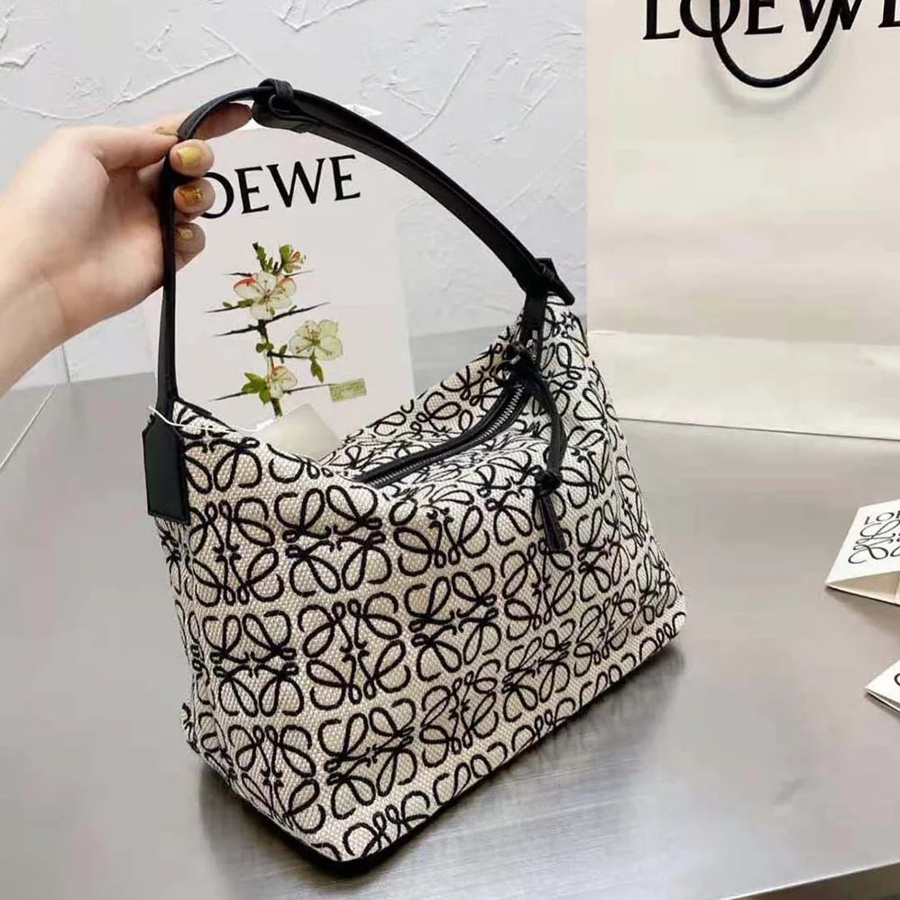 Loewe Cubi Bag in Anagram Jacquard and Calfskin for Women Loewe Cubi Bag in Anagram Jacquard and Calfskin for Women
