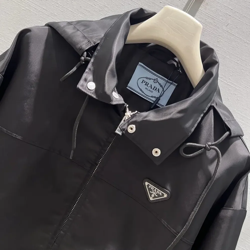Prada Re-Nylon Blouson Jacket for Women in Black Prada Re-Nylon Blouson Jacket for Women in Black