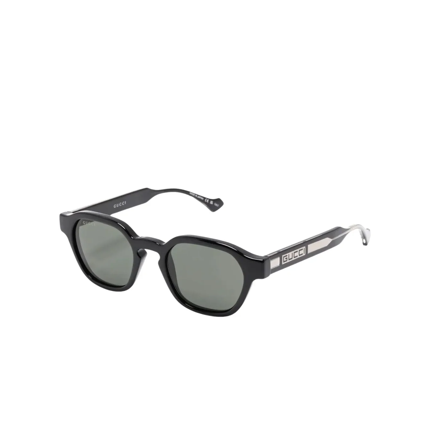 Gucci Sunglasses Glossy Black With Silver Toned Gucci Sunglasses Glossy Black With Silver Toned