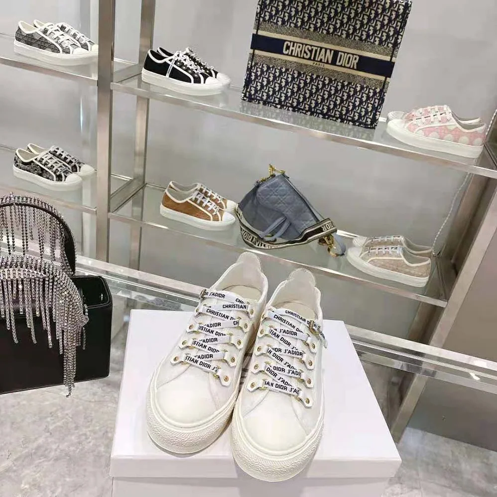 Dior Walk N Dior Sneaker White Canvas and Suede Calfskin for Women Dior Walk N Dior Sneaker White Canvas and Suede Calfskin for Women