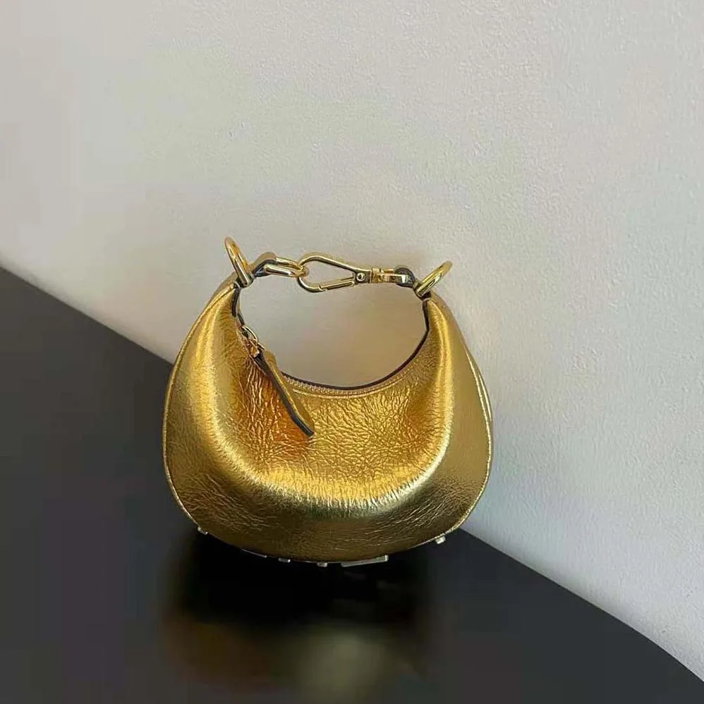 Fendi Nano Fendigraphy Gold Leather Charm for Women Fendi Nano Fendigraphy Gold Leather Charm for Women