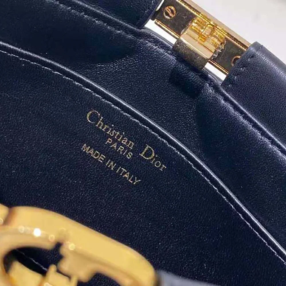 Dior Dior Caro Colle Noire Clutch with Chain Black Cannage Lambskin for Women