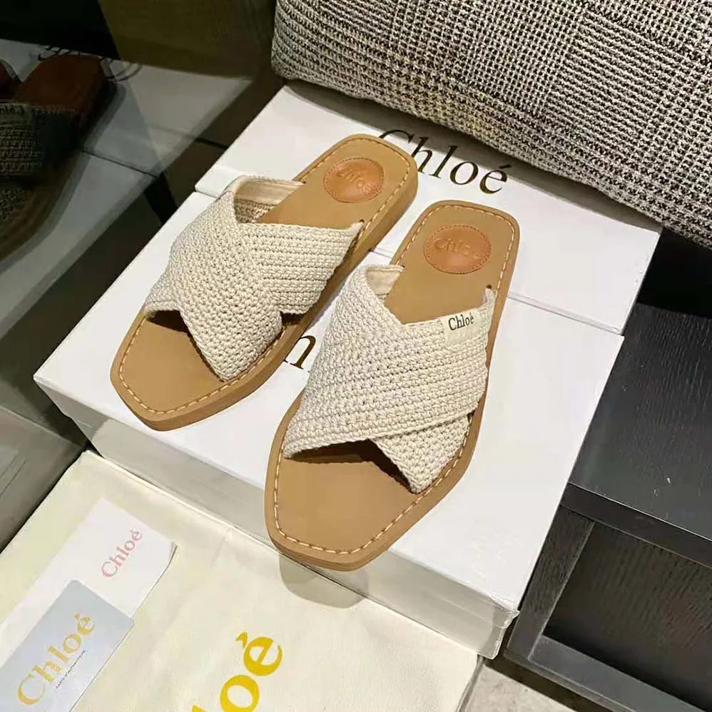 Chloe Woody Flat Mule for Women in Beige Chloe Woody Flat Mule for Women in Beige